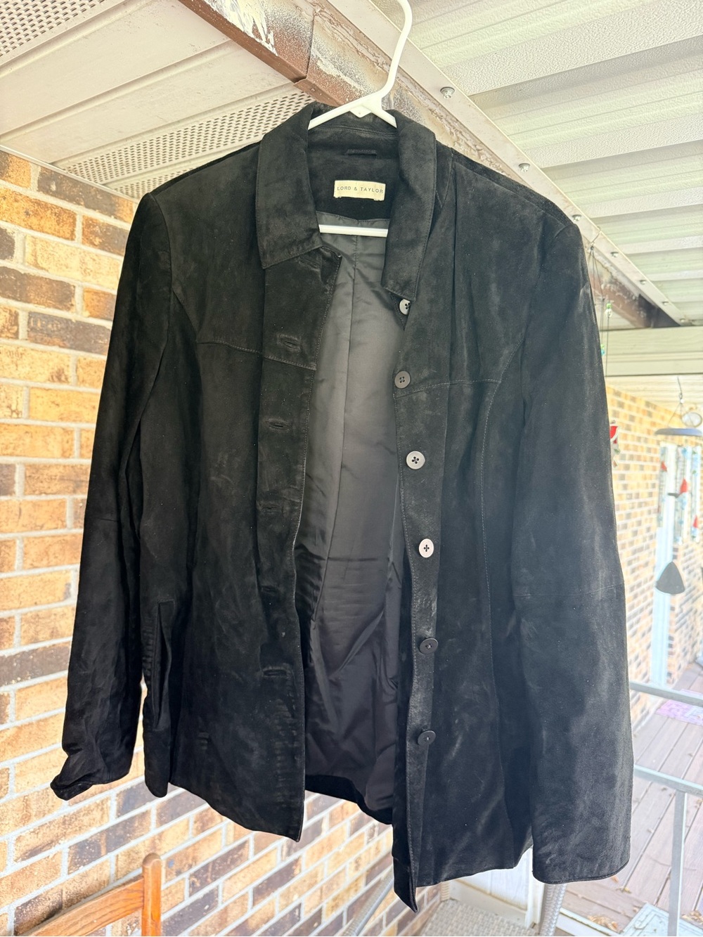 Vintage Black Suede Button-Front Women’s Jacket - Lord & Taylor